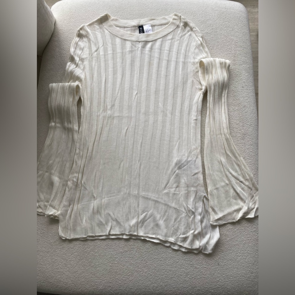 Design Lab Lord & Taylor Cream Long Sleeve Top